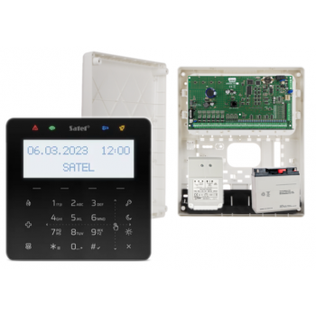 ZESTAW ALARMOWY SATEL INTEGRA 64 + INT-KSG2R-B + OPU-3P + AWT682 + AKUMULATOR 17Ah